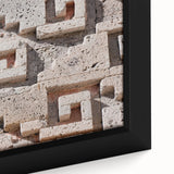 Extra large framed canvas featuring a textured depiction of Oaxaca scenery in vibrant colors, ideal for living room decor.