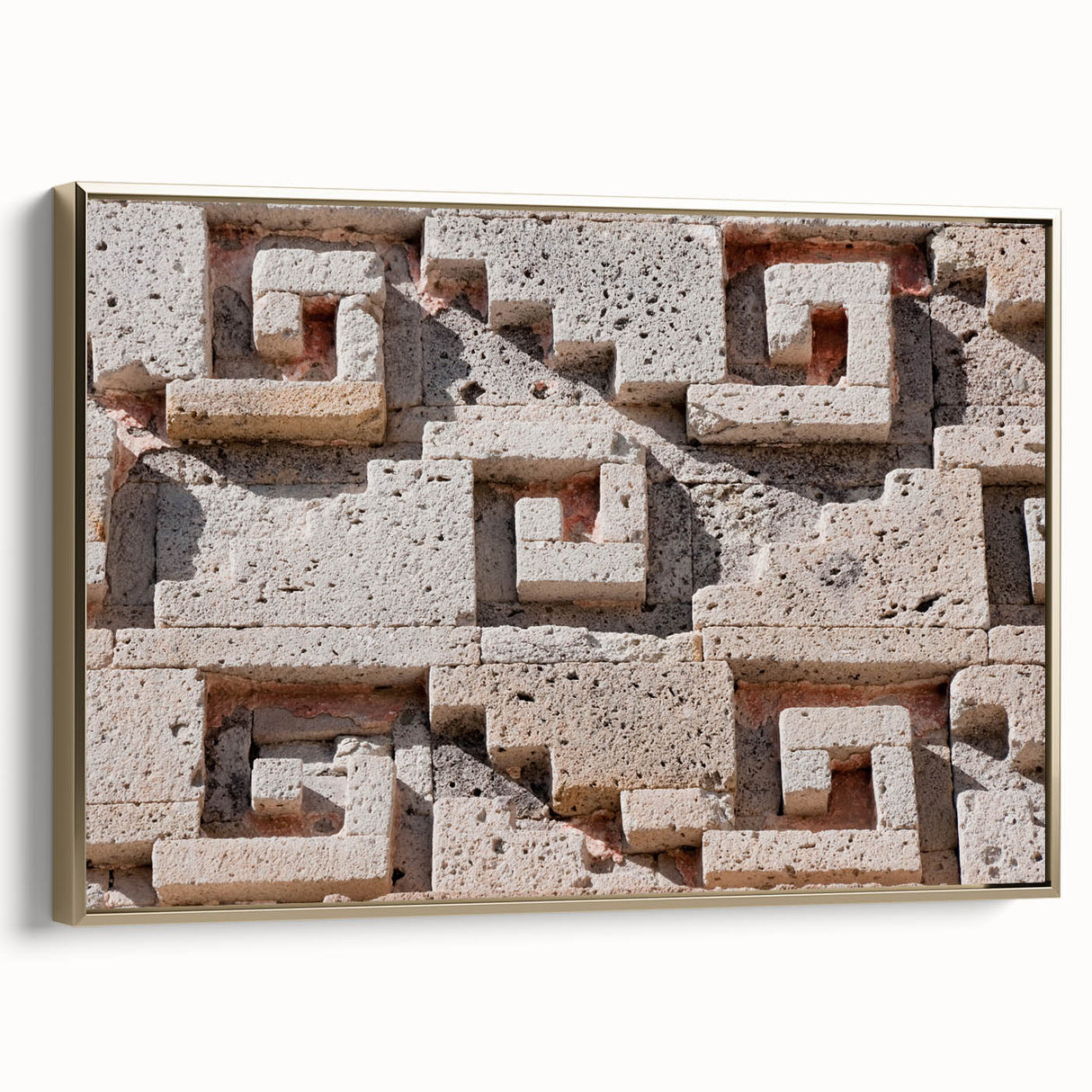 Framed canvas of a vintage Oaxaca landscape painting with muted earth tones, ideal for bedroom wall art.