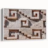 Vintage poster art depicting a colorful Oaxaca, Mexico scenery on a large framed canvas, ideal for living room decor.