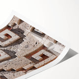 Extra large rolled print of line art flowers in muted earth tones, ideal for large living room wall art.