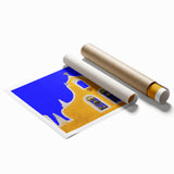 Extra large rolled print featuring a floral design in vibrant colors.