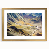 Extra large framed wall art featuring an abstract textured depiction of a Middle Eastern scenery in earthy tones.