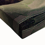 Large art featuring a black and white landscape painting of the Middle Eastern scenery on stretched canvas.