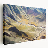 Large canvas print of a Middle Eastern landscape in earth tones, ideal for kitchen wall art.
