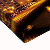 Black and white landscape art painting of Dubai skyline on stretched canvas, ideal for bedroom wall art.