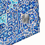 Large abstract wall art depicting a Middle-Eastern scenery in muted earth tones on acrylic glass.