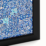 Framed canvas depicting a Middle Eastern scenery in black with colorful, textured art, ideal for large living room walls.