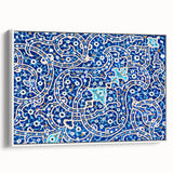 Vintage poster art of a Middle Eastern scenery on a framed canvas.