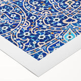 Art deco poster of an Iranian landscape in earthy tones on rolled canvas, ideal for dining room wall art.