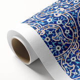 Art Deco-style poster of a Middle Eastern scenery in muted earth tones on rolled canvas.