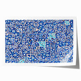 Extra large rolled print of a Middle Eastern scenery with vibrant floral elements, ideal for art wall dining room.