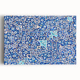 Black and white stretched canvas of a Middle Eastern Iranian landscape, ideal for kitchen wall art.