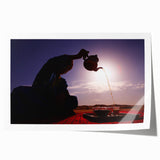 Rolled print of a Middle-Eastern Iraq scenery in soft earth tones, ideal for art wall dining room.