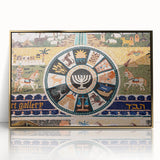 Framed acrylic print of Jerusalem scenery in gold and brown tones, ideal for modern art wall decor.