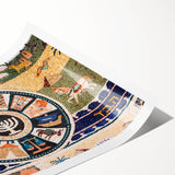 Extra large rolled print featuring line art flowers with subtle pink tones, ideal for large living room wall art.