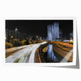 Extra large rolled print of Tel Aviv cityscape in muted earth tones, ideal for art wall dining room.