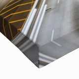 Black and white landscape art painting of Tel Aviv on stretched canvas, ideal for bedroom wall art.