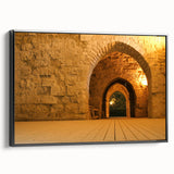 Black and white framed canvas of a Middle Eastern landscape, ideal for bedroom wall art.