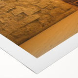 Art deco poster featuring a Middle Eastern cityscape in muted earth tones on rolled canvas, ideal for dining room decor.