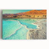 Black and white photograph of Jordanian landscape on large stretched canvas, suitable for kitchen wall art.