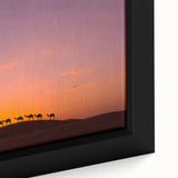 Textured black wall art featuring a colorful Middle-Eastern scenery on a large framed canvas, ideal for living room decor.