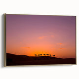 Framed canvas featuring a vintage-style landscape painting of Oman with black and gold tones, ideal for bedroom wall decor.