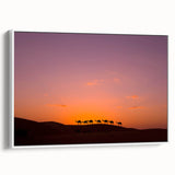 Vintage poster art of an Omani landscape on framed canvas, featuring vibrant, colorful art, ideal for living room decor.