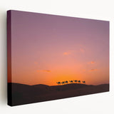 Large canvas print of a Middle Eastern desert landscape in muted earth tones, ideal for kitchen wall art.