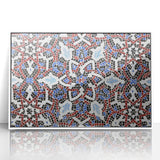 Art deco poster of a Qatar scenery in muted colors on a framed acrylic, ideal for modern art wall decor.