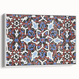 Vintage poster art of a Qatar scenery on a framed canvas, featuring a colorful palette, ideal for living room decor.