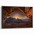 Black and white framed canvas depicting a vintage-style Saudi Arabian landscape, ideal for bedroom wall decor.