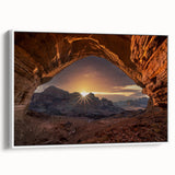 Vintage poster art of a Middle Eastern scenery on a large framed canvas with vibrant colors, perfect for living room decor.