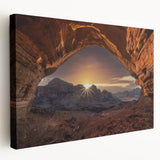 Large canvas print of a Middle Eastern cityscape in earthy tones, suitable for kitchen wall art.