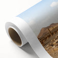 Art Deco poster of a Syrian landscape in muted earth tones on rolled canvas, ideal for nursery wall art.