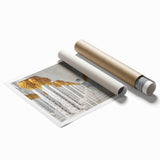 Extra large rolled print of Abu Dhabi scenery with vibrant floral motifs on a canvas, ideal for classy bathroom wall art.