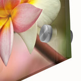 Large abstract wall art depicting an oceanic Fiji scenery in pastel shades on acrylic glass.