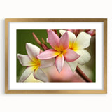 Textured abstract art print depicting an oceanic scene in muted blue and sandy hues on a framed gold mat.