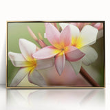 Framed acrylic print of a serene Fiji landscape in muted blue and green tones, ideal for modern art wall decor.