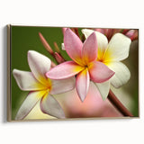 Framed canvas depicting a serene Fiji landscape in muted blues and greens, ideal for bedroom wall decor.