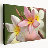 Side view of a stretched canvas featuring a serene Fiji ocean scene in soft blue and turquoise hues.