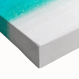 Black and white landscape painting of Bora Bora on stretched canvas, suitable for bedroom wall art.