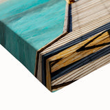 Black and white landscape art painting of Tahiti on stretched canvas, ideal for bedroom wall decor.