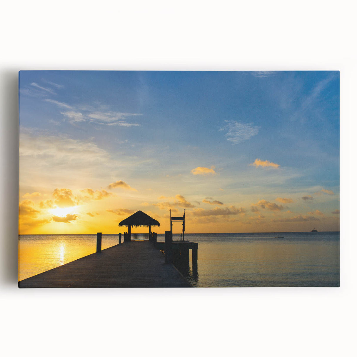 Black and white stretched canvas featuring a Micronesian oceanic landscape, ideal for kitchen wall art.