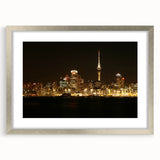 Textured art print of Auckland skyline in muted blue tones on a framed canvas, ideal for bedroom art.