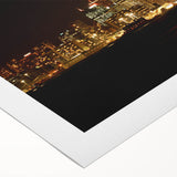Art deco poster of Auckland skyline in muted gray and blue tones on rolled canvas, suitable for dining room wall art.