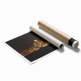 Extra large rolled print of Auckland, New Zealand, featuring vibrant floral art, ideal for classy bathroom wall art.