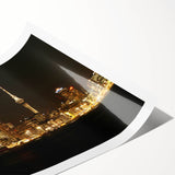 Extra large wall art featuring line art flowers in muted earth tones on a rolled canvas.