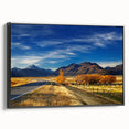 Black and white landscape art painting of Canterbury, New Zealand on framed canvas, ideal for bedroom wall decor.
