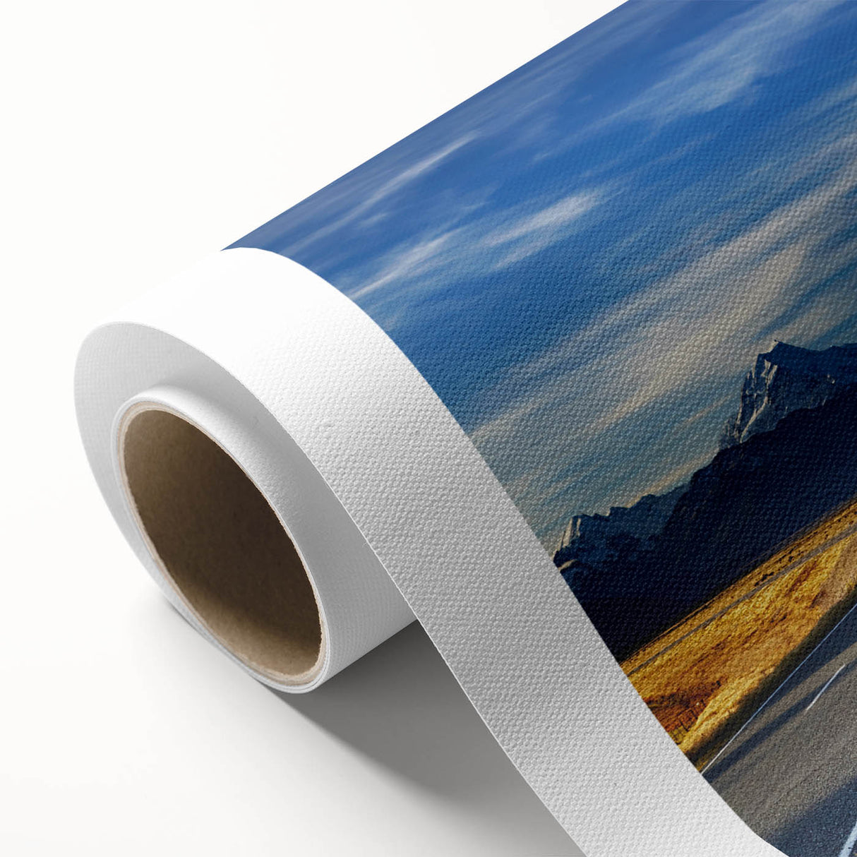 Art deco poster of Canterbury, New Zealand scenery on rolled canvas, featuring pastel shades, ideal for nursery wall art.