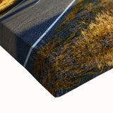 Large art depicting a black and white landscape of Canterbury, New Zealand on stretched canvas, ideal for bedroom wall decor.